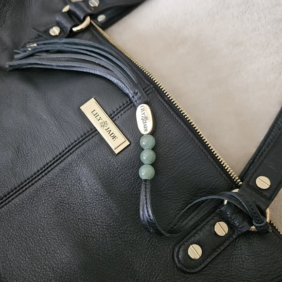 Lily Jade Meggan Black Leather Diaper Bag SALE SALE SALE all Offers - Picture 4 of 12